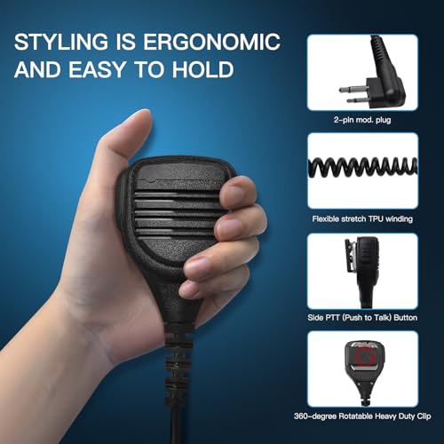 PMMN4013a PMMN4013 Speaker Microphone for Motorola R2 CP200 CP200D | Shoulder Mic with 3.5 mm Jack for CP100D CP185 BPR40D BPR40 PR400 CLS1110 CLS1410 CLS1110 RDU4100 RMU2040