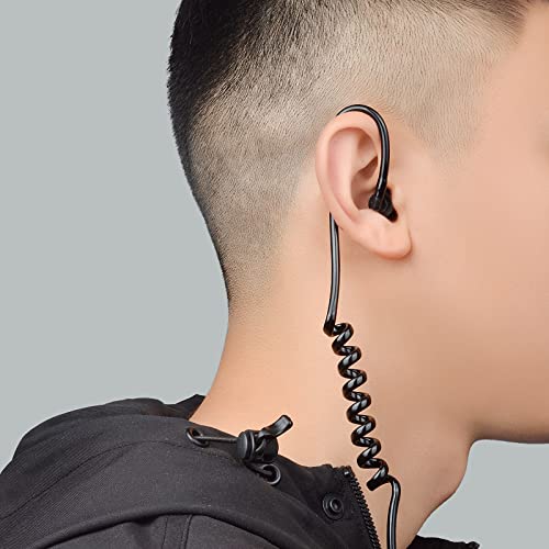 Replacement Acoustic Coil Tube Kit with Ear Tip(Black 3 Pack) | for Motorola Baofeng Kenwood Midland Walkie Talkie Surveillance Earpiece - size: pack of 3