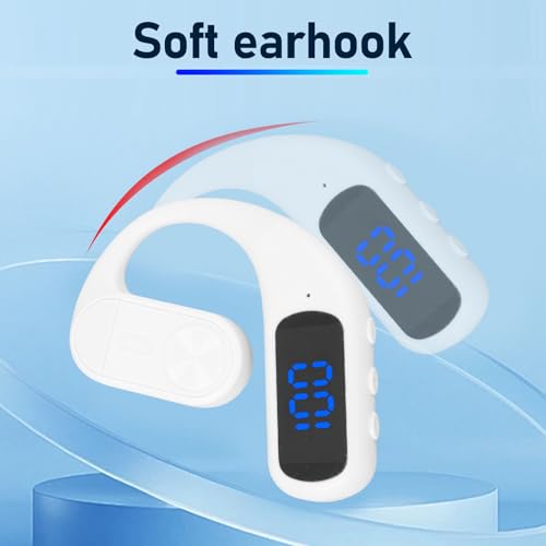 AMONIDA Bluetooth Headset, Single Ear Headset with Earhook Design, Noise Canceling Wireless Handsfree Earpiece for Trucker Driver Business (White) - color: White