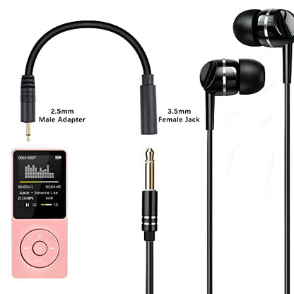 2.5mm to 3.5mm Short Cable，2 Pack 2.5mm Mono Plug to 3.5mm Mono Jack Adapter Audio Cable for Smartphone Headphone etc(16cm