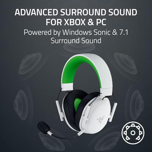 Razer BlackShark V3 X HyperSpeed Wireless Xbox Gaming Headset, White | 50mm Drivers, Cardioid Mic, 2.4 GHz, Bluetooth, Works with PC, Mac, PS5, Nintendo Switch, Smartphone, 70 Hr Battery - color: White, style: Xbox