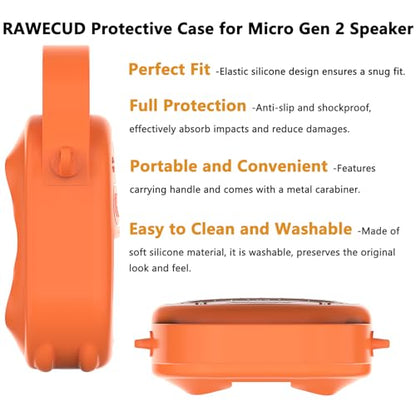 Silicone Cover Case for Bose SoundLink Micro 2 Bluetooth Speaker, Orange - color: Sunset Peach