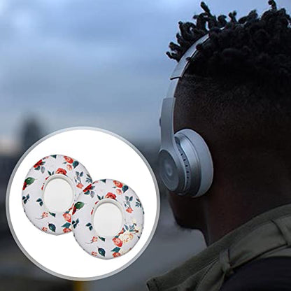 Solo 2/3 Wireless Earpads Replacement Protein Leather & Memory Foam Ear Cushion Cover Compatible with Beats by Dr. Dre Solo 2.0 Solo3 Wireless On-Ear Headphones (Floral White) - color: Floral White