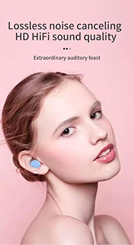 Mini TWS Gaming in-Ear Earbuds Wireless Earphones - Low-Latency with Charging case Bluetooth in Ear Headphones TWS Headset Suitable for Gamers/Runners/Fitters/Sport -Pink - color: Pink