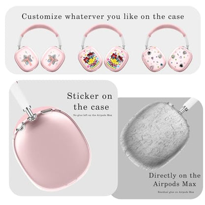 for AirPods Max case Cover,Anti-Scratch Ear Pad Case Cover/Ear Cups Cover/Headband Cover for AirPods Max. Clear Soft TPU and Silicone,Skin Scratch Proof. - color: 3PC-Baby Pink