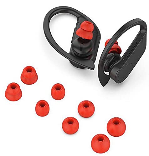JNSA Ear Tips Earbuds Tips Replacement Eartips Earbud Tips Eargels Silicone Buds Set Compatible with Powerbeats Pro Beats Wireless Earphone Headphones,4 Pairs,Red - color: Red