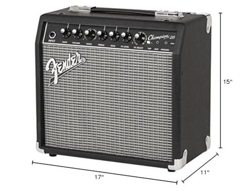 Fender Champion II 25-Watt Guitar Combo Amplifier Bundle with Instrument Cable, Picks, and Austin Bazaar Instructional Video