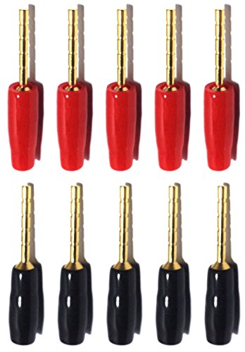 4mm Banana Male Screw Plug, Red Black, 10 Pack
