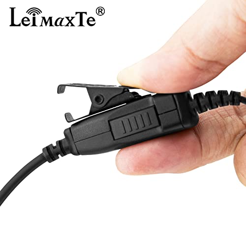 RDU4100 Earpiece, Compatible with Motorola RDM2070D CLS1110 CLS1410 CP185 CP200D 2 Way Radio with Mic PTT Walkie Talkie Headset Security Acoustic Tube Surveillance Headphone G Shape