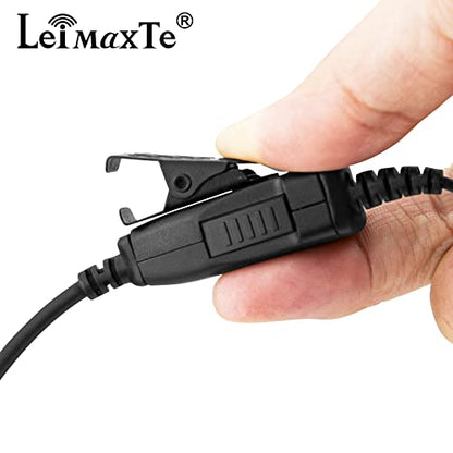 RDU4100 Earpiece, Compatible with Motorola RDM2070D CLS1110 CLS1410 CP185 CP200D 2 Way Radio with Mic PTT Walkie Talkie Headset Security Acoustic Tube Surveillance Headphone G Shape