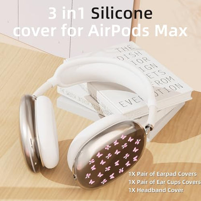 51 Clear Case for Airpods Max Headphones Cute Kawaii Soft TPU Ear Cups Cover Anti-Scratch Silicone Ear Pad Protective Case Aesthetic Headband Cover for Apple Airpods Max - color: Bow butterfly 23