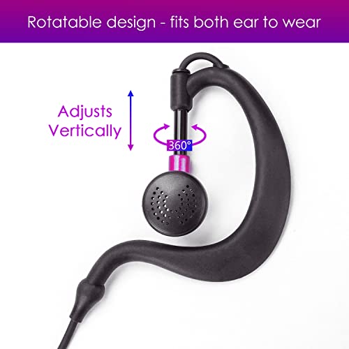 Remtise 2 Pack Single Wire Earhook Earpiece with Mic for Baofeng UV-5R Walkie Talkies, Headset and PTT Compatible 2 Way Radios Brands Baofeng and Kenwood, Puxing, Wouxun (Red) - color: Red