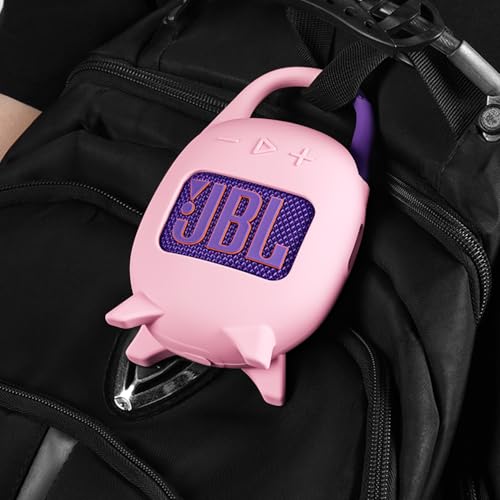 Geiomoo Silicone Carrying Case for JBL Clip 5, Protective Portable Scratch Shock Resistant Cover (Pink) - color: Pink