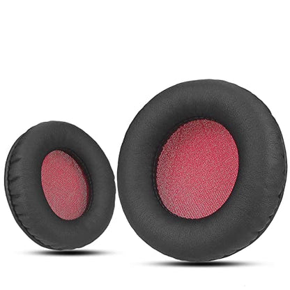 Universal Replacement 75mm Earpads for Sony, ATHAKG, HifiMan, Philips, Fostex, JVC, Pioneer On-Ear Headphones (List Inside) Headphone Earpads Cover Black & Red - color: Black & red