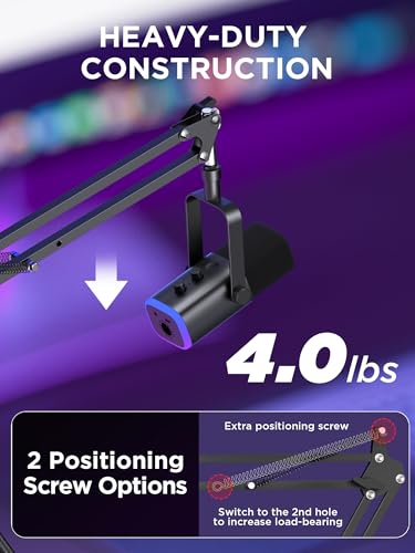 InnoGear Microphone Stand Boom Arm Mic Stand Desk for Blue Yeti, Large | Pop Fiilter and Shock Mount Included, for Desk Thickness Within 2", Stable with Heavy Mics, Work with Fifine Shure - size: Large