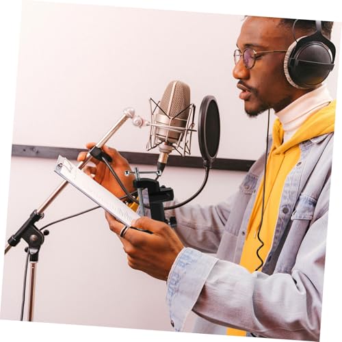 Toyvian Adjustable Microphone Boom Arm Stand: Metal Base Desk Mount Clamp for Streaming Podcasting Recording - Compatible with Various Mic