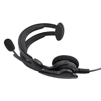 Advance Adjustable Overhead Earpiece Headset Boom Mic Microphone Noise Cancelling for 2-pin Kenwood Nexedge Hytera Puxing Wouxun Radio