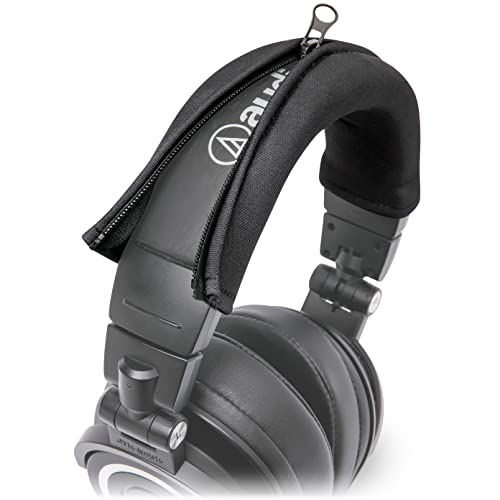 WC BandZ V2 - Headband Cover for Audio Technica ATH M50X & M50XBT | Made by Wicked Cushions | Also fits ATH M50, M40X & More, Machine Washable, No More Flaking Leather | Black - color: Black