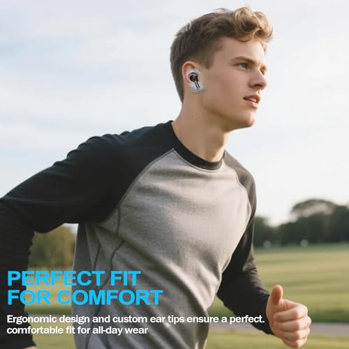 Wireless Earbuds Bluetooth 5.4 in Ear Headphones Touch Control HiFi Stereo True Ear Buds IP7 Waterproof 38H Playback LED Power Display Lightweight Earphones for Work Sports Travel