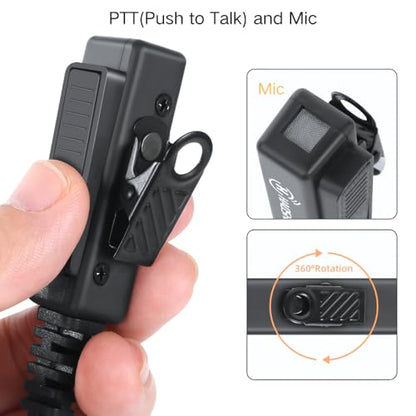 2-Pin K1 to 3.5mm Audio Adapter with PTT and Mic (Push to Talk) Compatible for BaoFeng, Kenwood, Retevis, Pxton, BTECH Radios & 3.5mm Audio Input Interface Headsets with Built-in Mics