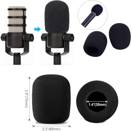 6 PCS Microphone Windscreen Black Foam Handheld Cover, Mic Covers for SM58, E835 by Swagwert - color: Black