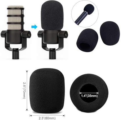 6 PCS Microphone Windscreen Black Foam Handheld Cover, Mic Covers for SM58, E835 by Swagwert - color: Black