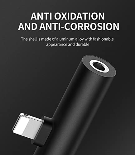 Lightning to 3.5mm Headphone Jack Adapter (2in1) AUX Splitter Audio and Charge Fast Charging HD MFi Certified Cable Plug Extension Accessory for Apple for iPhone 14 13 12 11 XS Max 8 7 Plus for iPad