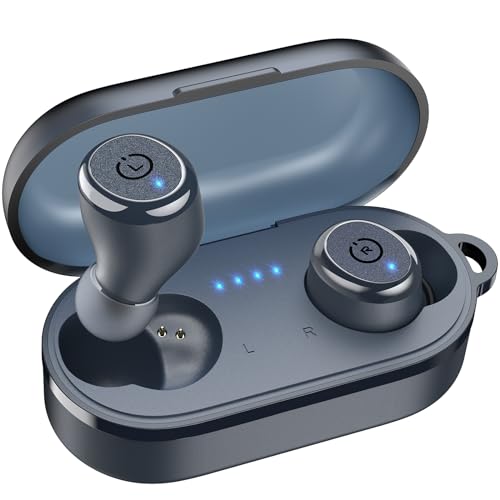 TOZO T10 Wireless Earbuds Powerful Bass Stereo Wireless Charging, APP, IPX8 | Waterproof, 55H Playtime, Ergonomic Design In Ear buds, App Customize EQ, Bluetooth 5.3 Headphones for Work, Travel, Blue - color: Matte Blue
