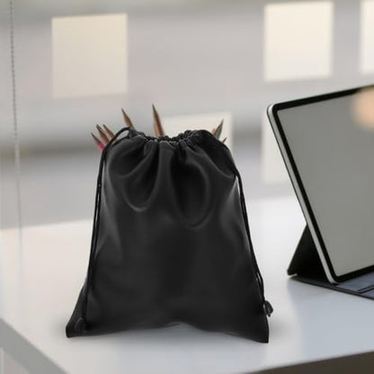 Pu Headphone Storage Bag Large Capacity Over-Ear Headset Pouch Waterproof Protective Portable Carrying Case for Travel and Daily Use Black