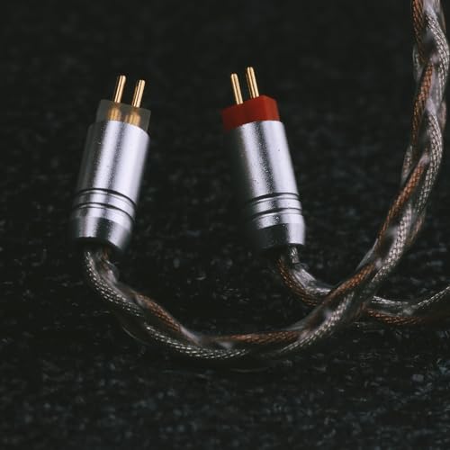 Linsoul TRIPOWIN C8 8-Core Silver Copper Foil Braided Earphone Upgrade Cable, in Ear Monitor Cable, Tinsel Silver Copper Wire, with 3.5mm Audio Jack for Musicial Audiophile(Without Mic, 2pin 0.78mm) - style: Without Mic 2pin