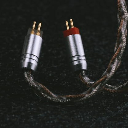 Linsoul TRIPOWIN C8 8-Core Silver Copper Foil Braided Earphone Upgrade Cable, in Ear Monitor Cable, Tinsel Silver Copper Wire, with 3.5mm Audio Jack for Musicial Audiophile(Without Mic, 2pin 0.78mm) - style: Without Mic 2pin