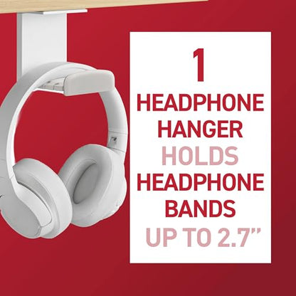 Command Headphone Hanger, 1 Hook, 4 Large Strips - color: White