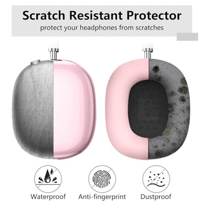 for AirPods Max case Cover,Anti-Scratch Ear Pad Case Cover/Ear Cups Cover/Headband Cover for AirPods Max. Clear Soft TPU and Silicone,Skin Scratch Proof. - color: 3PC-Baby Pink