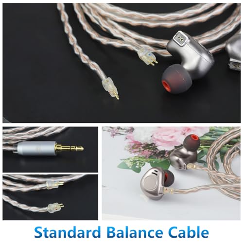 0.78 2PIN to 3.5mm 4 Core Upgraded Replacement Earphones Cable IEM Cable for Astell&Kern Diana/Final A3000/A4000/A5000 64 Audio U12t/U18t IEMs 3.94FT