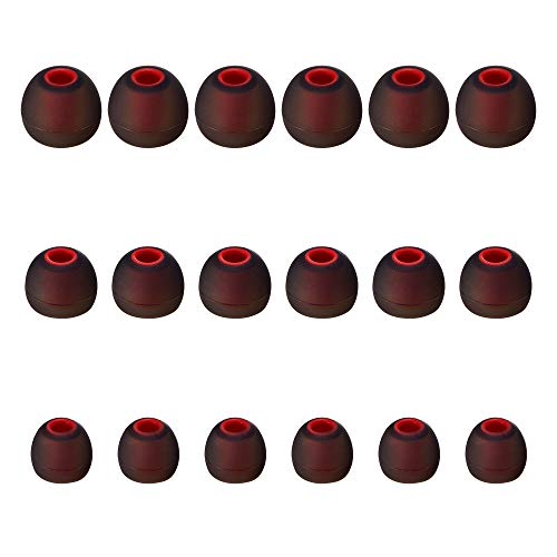 Earbud Tips High Quality Soft Silicone Earbuds Replacement Tips Fit for in-Ear Headphones(inner hole from 3.8mm - 4.2mm earphones)9 Pairs S/M/L,Black/Red - color: Black/Red