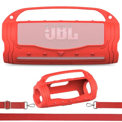 Silicone Cover Case for JBL Flip 7 Portable Bluetooth Speaker - color: Red