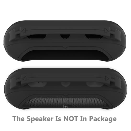 Protective Case for Beats Pill Bluetooth Speaker with Handle | Silicone Cover and Hard Carrying Case for Beats Pill Speaker Accessories with Shoulder Strap (Black) - color: Black