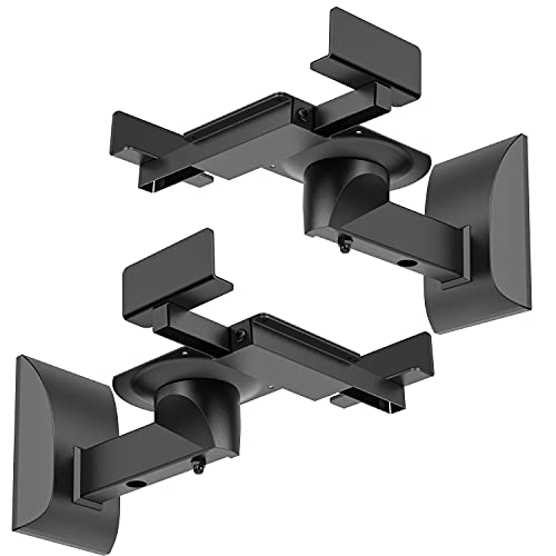 WALI Speaker Wall Mount, Surround Sound Speaker Stand with Adjustable Swivel Tilt Angle, Large Bookshelf Speaker Wall Mount for Living Room, Home Theater, Hold up to 66 Lbs, (SWM201XL), 2 Pack, Black - size: Larger