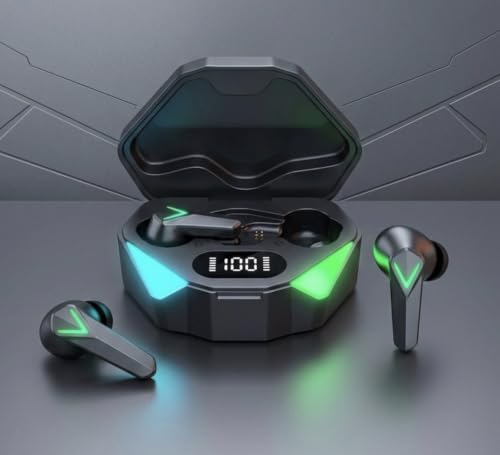 TWS-X15 Wireless Gaming Earbuds Bluetooth 5.3, IPX6, 32H air pods | Ultra-Low Latency, 13mm Dynamic Driver, LED Power Display Case, Professional Gaming EQ, Touch Controls