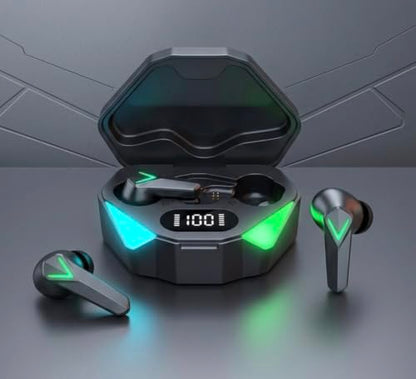 TWS-X15 Wireless Gaming Earbuds Bluetooth 5.3, IPX6, 32H air pods | Ultra-Low Latency, 13mm Dynamic Driver, LED Power Display Case, Professional Gaming EQ, Touch Controls