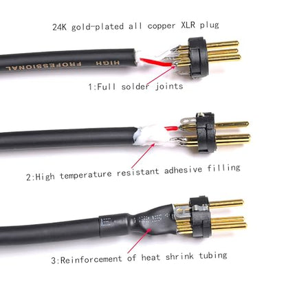 XLR Adapter Cable - XLR Male to Female Balanced Microphone Cable - size: 24 in