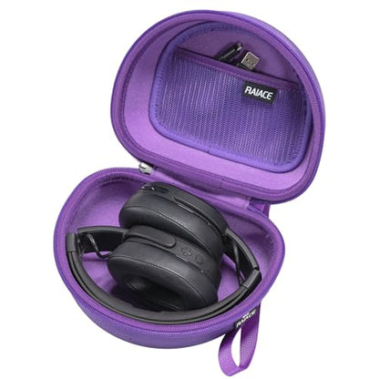 RAIACE Hard Storage Case Compatible with Skullcandy Crusher Over-Ear Headphones, for TOZO HT3 Headphones and More Foldable Headset, Travel Carrying Bag. (Case Only)-Purple - color: Purple
