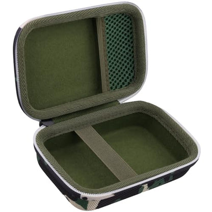 for JBL Go 5/4/3 Ultra Portable Speaker Hard Travel Case, Camo+Army Green | Protective Storage Bag with Mesh Pocket & Hand Strap, Shockproof EVA Carrying Box, Soft Lining - color: Camo Case +Inner Army Green