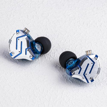 Linsoul KZ ZS10 Pro, 4BA+1DD 5 Driver in Ear Monitor, HiFi Wired Earbuds, Gaming Earbuds, Hybrid IEM Earphones with Stainless Steel Faceplate, Detachable Cable for Musician(Without Mic, Glare Blue) - color: Glare Blue, style: Without Mic
