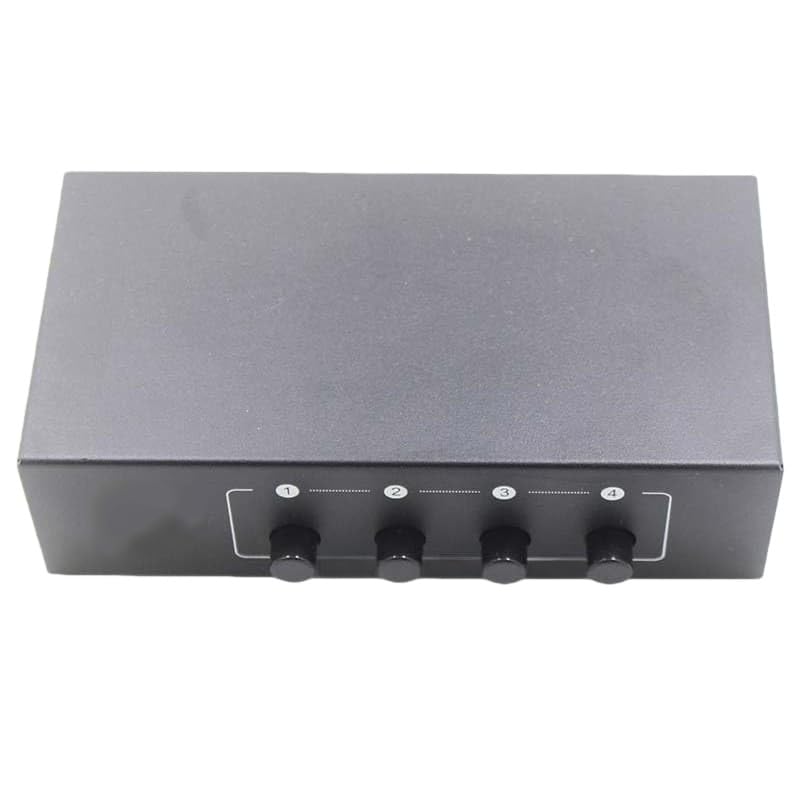 4-Port AV Video/Audio switcher, RCA selector, 4 inputs, 1 Output, Shared Manual Switch Box