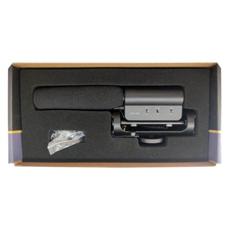 SGC-598 Condenser Shotgun Microphone with 1 Windscreen Muff for DSLR Camera Canon EOS Nikon, for Sony Mirrorless Camera DV Camcorder (NOT for Canon T5, T6 and T7)
