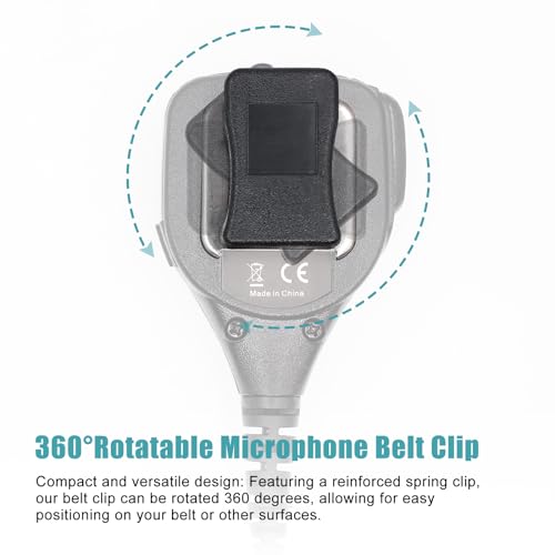 Replacement 360°Rotatable Radio Mic Belt Clip for Motorola PMMN4013 PMMN4013A PMMN4021A PMMN4022 PMMN4024 PMMN4024A PMMN4025 PMMN4025A PMMN4051 PMMN4050 radios Handheld Speaker Microphone Clip