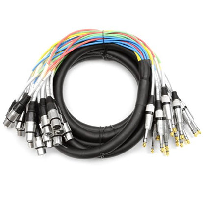 Seismic Audio - SAXT-16x15F - 16 Channel 15' XLR Female to 1/4" TRS Snake Cable - size: 15 Foot - 16 Channel