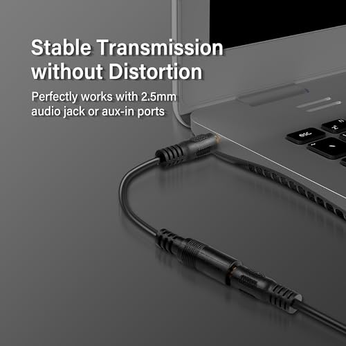 2.5mm TRS Audio Aux Cable,2.5mm Male to Female Stereo Audio Extension Cable for Smartphone,Headphone,Mp3 Player（0.3M）