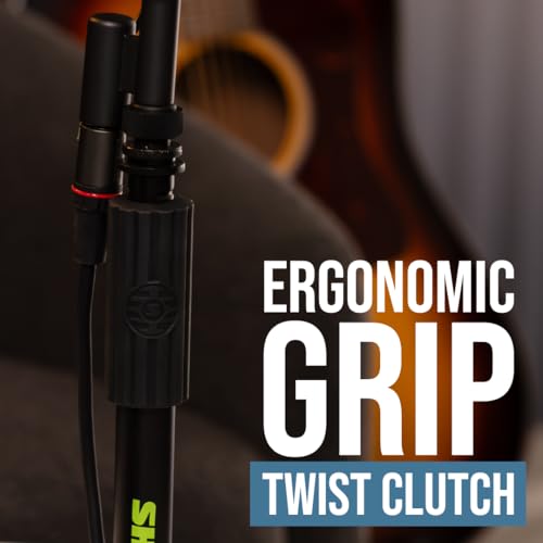 Shure by Gator Round Base Desktop Mic Stand with 6" Base (SH-DESKTOP1) | Designed to reduce movement and vibration, this simple mic stand is great for podcasts, live streams, or meetings.